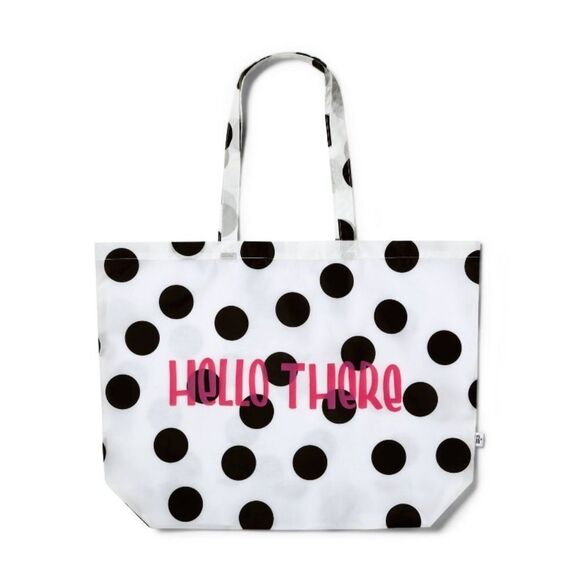 Tabitha Brown Hello There Polka Dot Reusable Packable Tote Bag - Picture 1 of 7